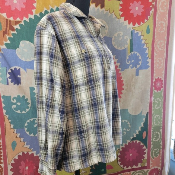 Womens Columbia 1/4 Zip Pullover Cotton Medium Plaid - Picture 9 of 16